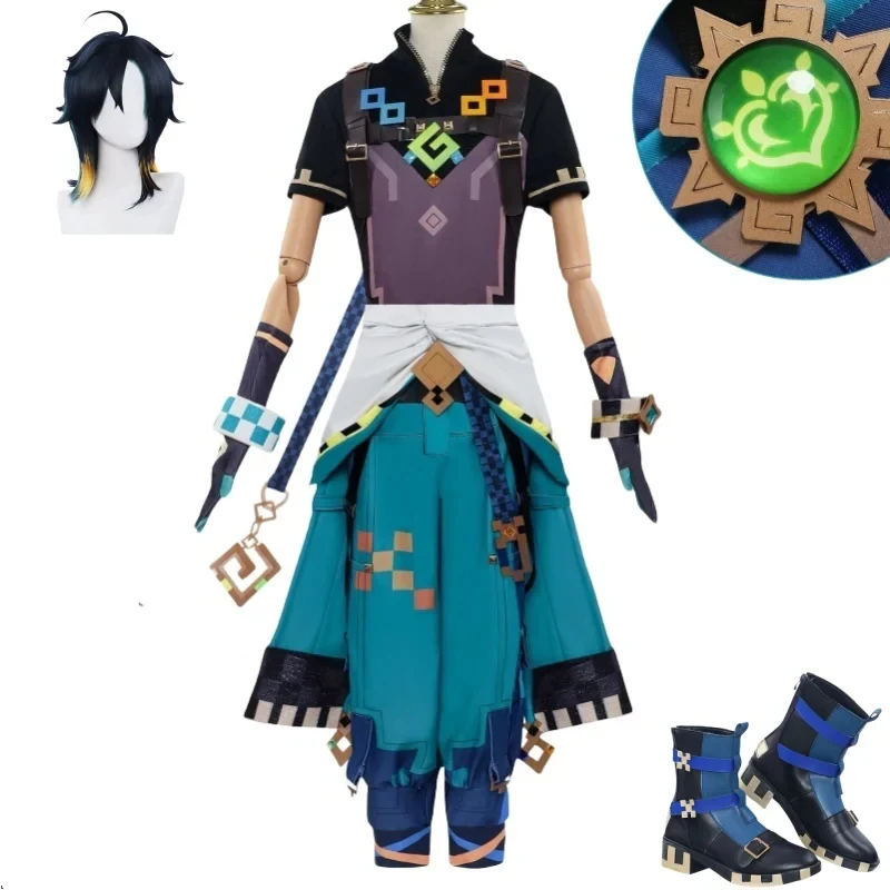 

❤2026❤ Genshin Impact Kinich Cosplay Costume Accessories Props Full Set Wig Anime Role Play Outfit Halloween Party Comic Con Su❤