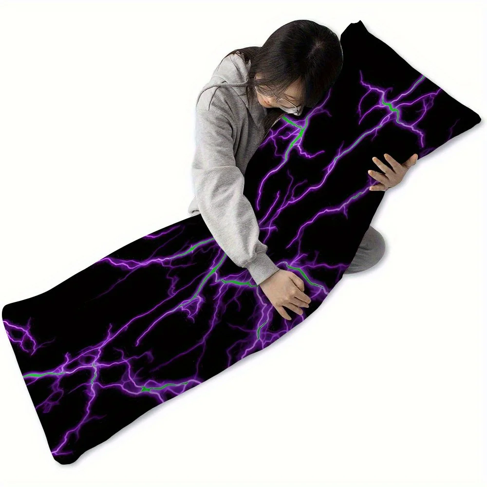 Modern Full-Body Support Pillow, Breathable Dual-Sided Polyester, Zipper Closure, Machine Washable, Ideal for Side
