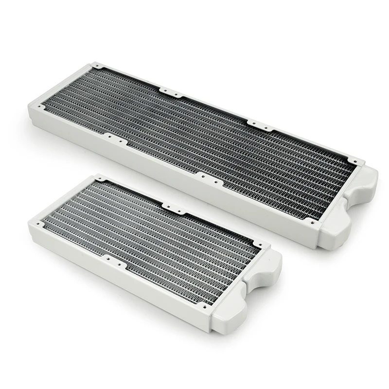 Radiator Tembaga Warna Putih Syscooling untuk Pendingin Air PC 240Mm/360Mm G1/4 Thread 12 Saluran Air