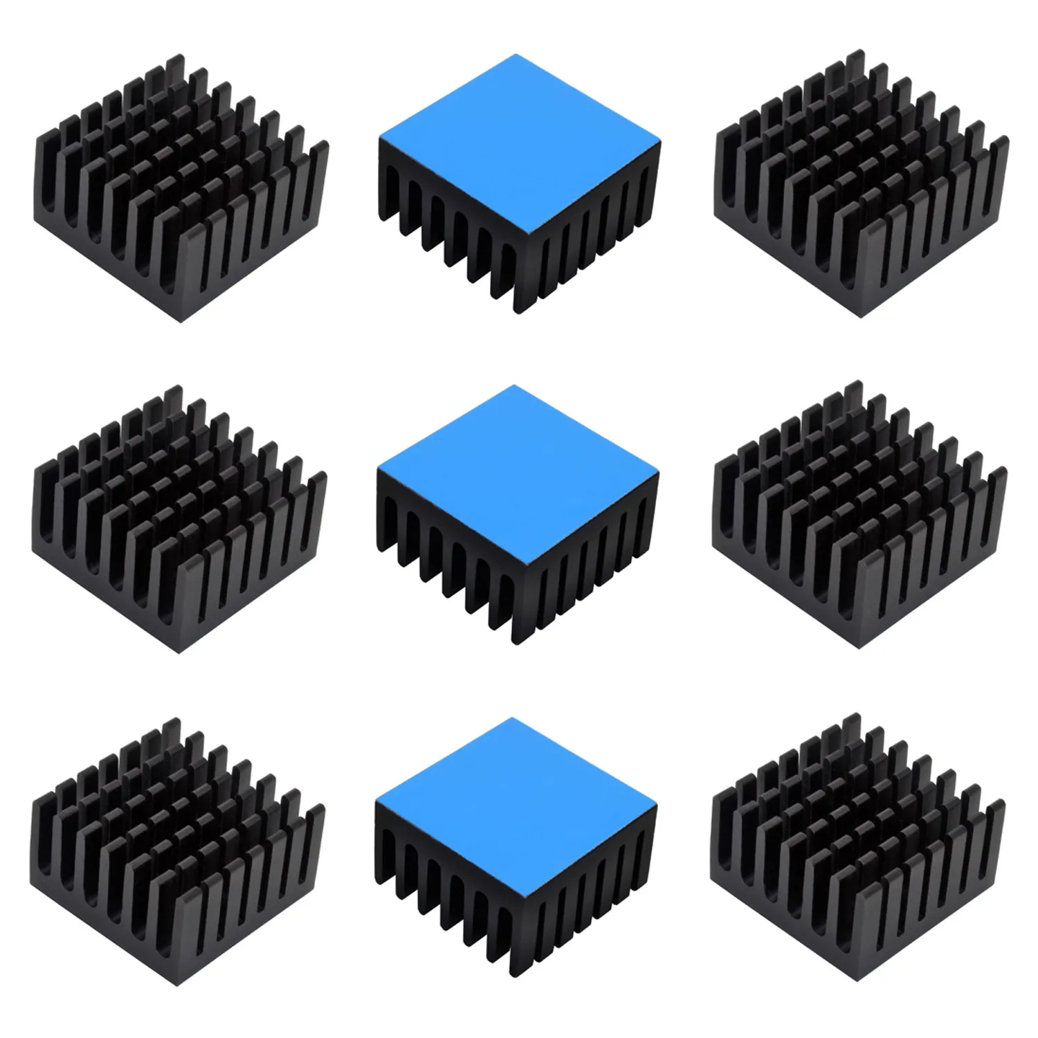 

28x28x15mm 10pcs Aluminum Heatsink Heat sink Radiator for Electronic Chip IC MOS RAM Cooling With Thermal Conductive Tape