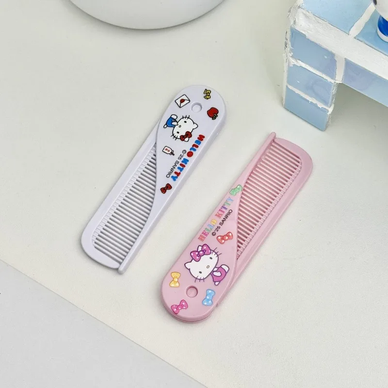 

Hello Kitty Folding Comb Cute Anime Kt Children Toy Girl Gift Portable and Portable Women Accessories Desktop Ornament Wholesale