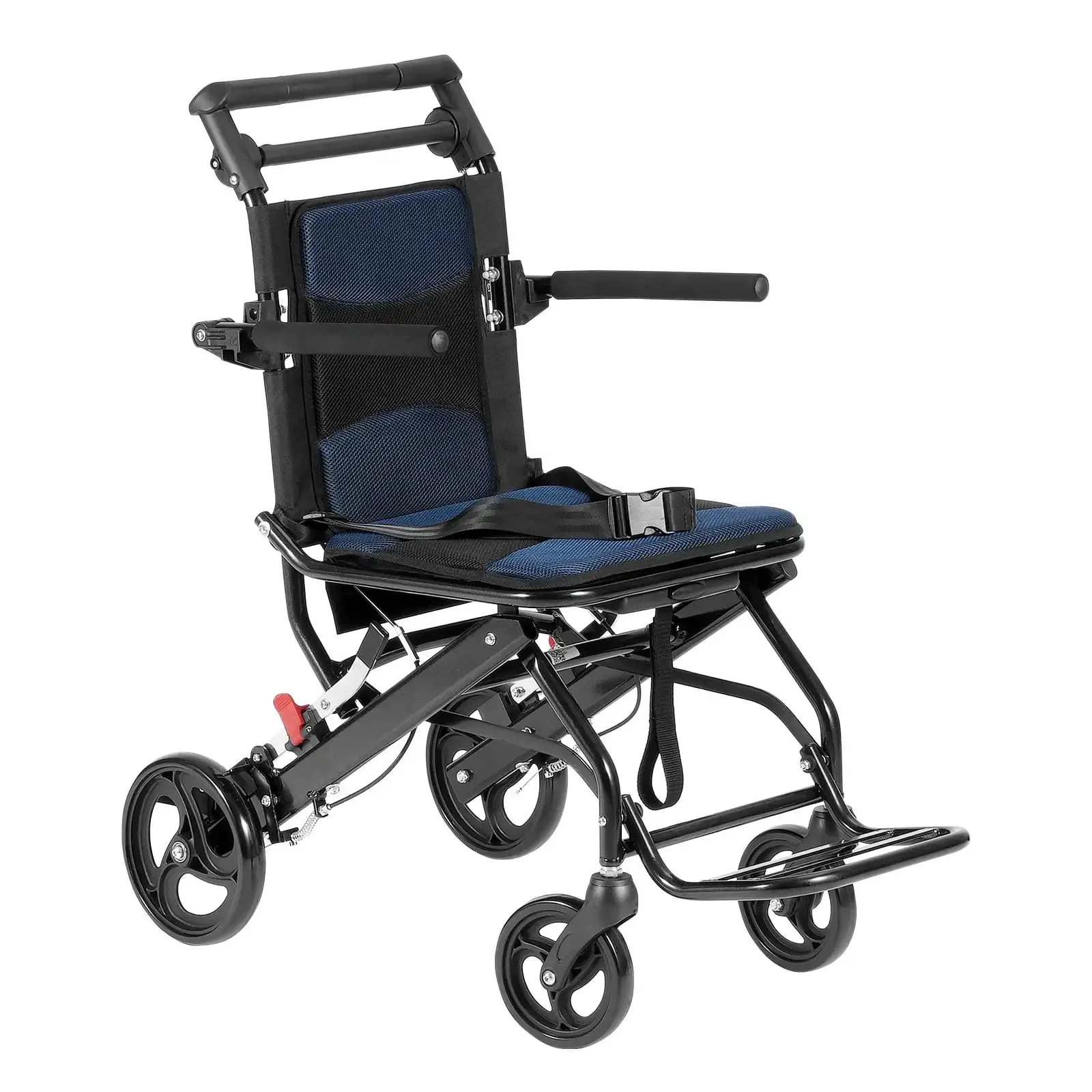 Aluminum Alloy Transport Chair, Foldable with 15.75-Inch Wide Seat, 220 lbs Capacity