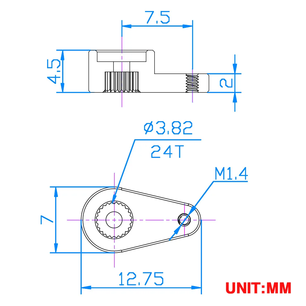 25T Mikro-Metall-Hornarme aus Aluminiumlegierung, DIY-Montage-Upgrade für AFRC D2114 D1338 D2307 D1410 D1802MG-Serien-Servos – Detail 7