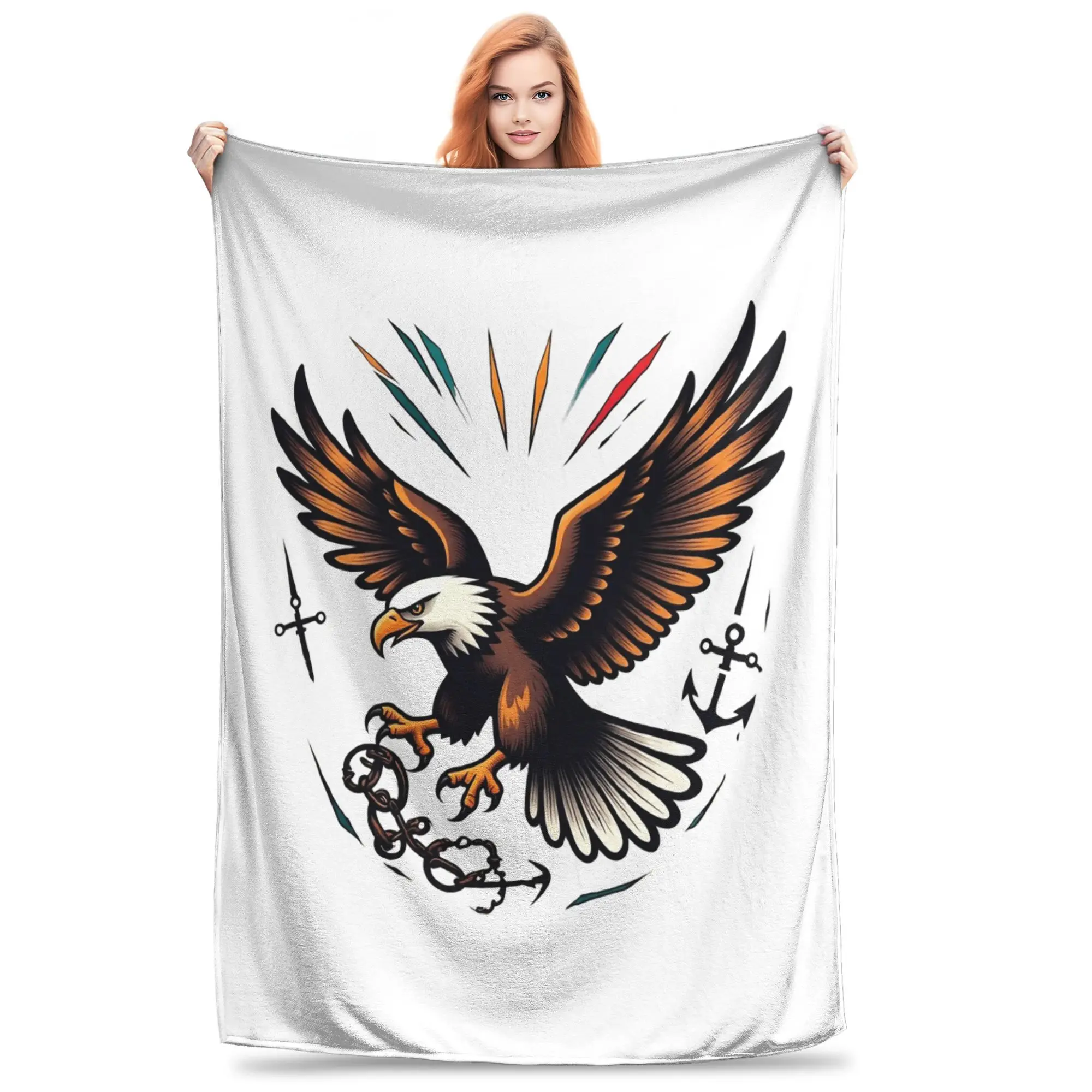 

Красочное одеяло Eagle, дышащее фланелевое одеяло для дивана для дома, спальни, уличные пледы, покрывало, одеяло