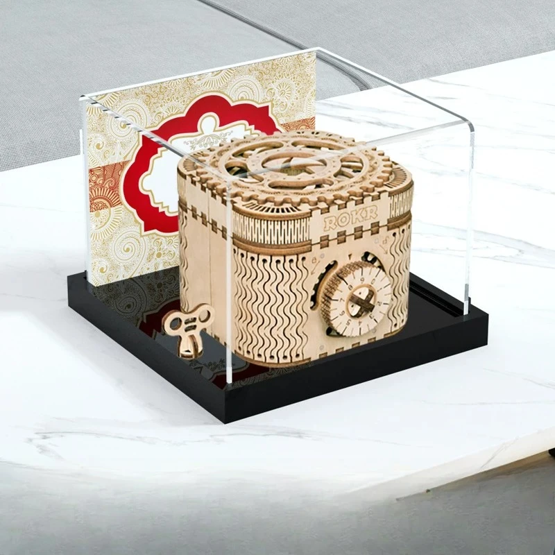 

Acrylic Display Case, Dust Cover & Transparent Storage Box for ROKR Password Treasure Box Building Block Figure