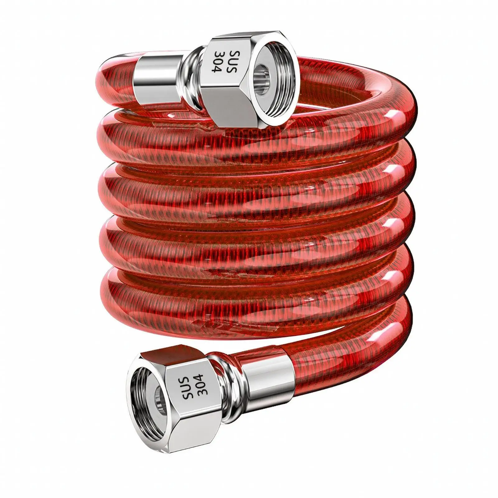 Stainless Steel Industrial Connector Water Inlet Hose High Pressure Resistant Corrugated Tube for Kitchen Faucet Hook
