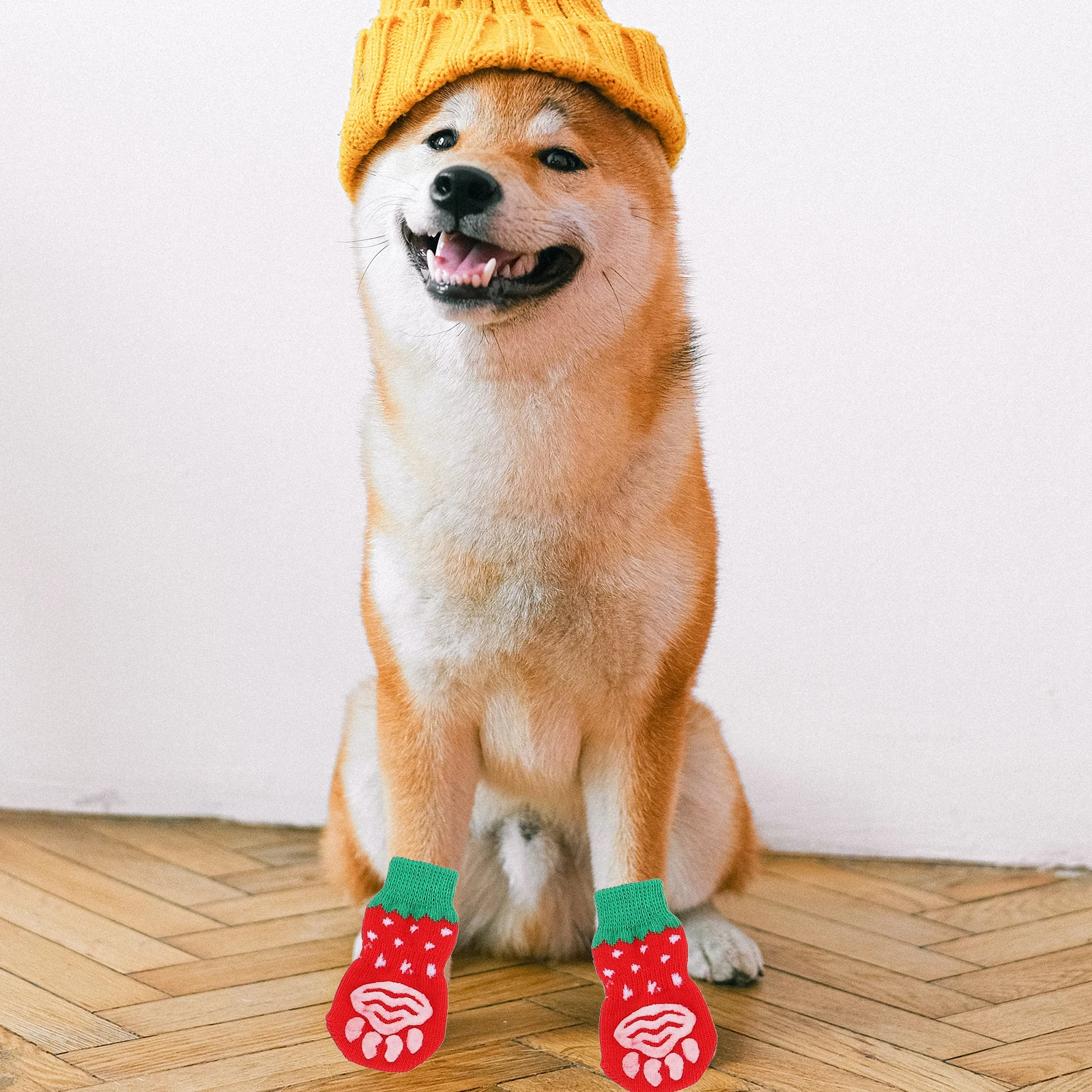 

16Pcs Pet Paw Socks Anti-Slip Warm Footwear Durable Protectors for Dogs Snow Cold Weather Pet Socks