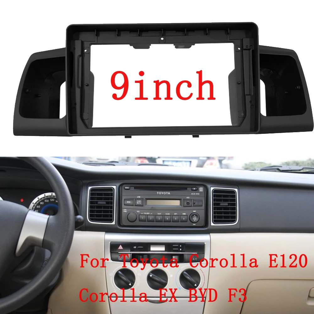 2 din Car radio Center Stereo Radio GPS Plate Panel Frame Fascia Replacement For Toyota Corolla E120 Corolla EX BYD F3 Dash Kit