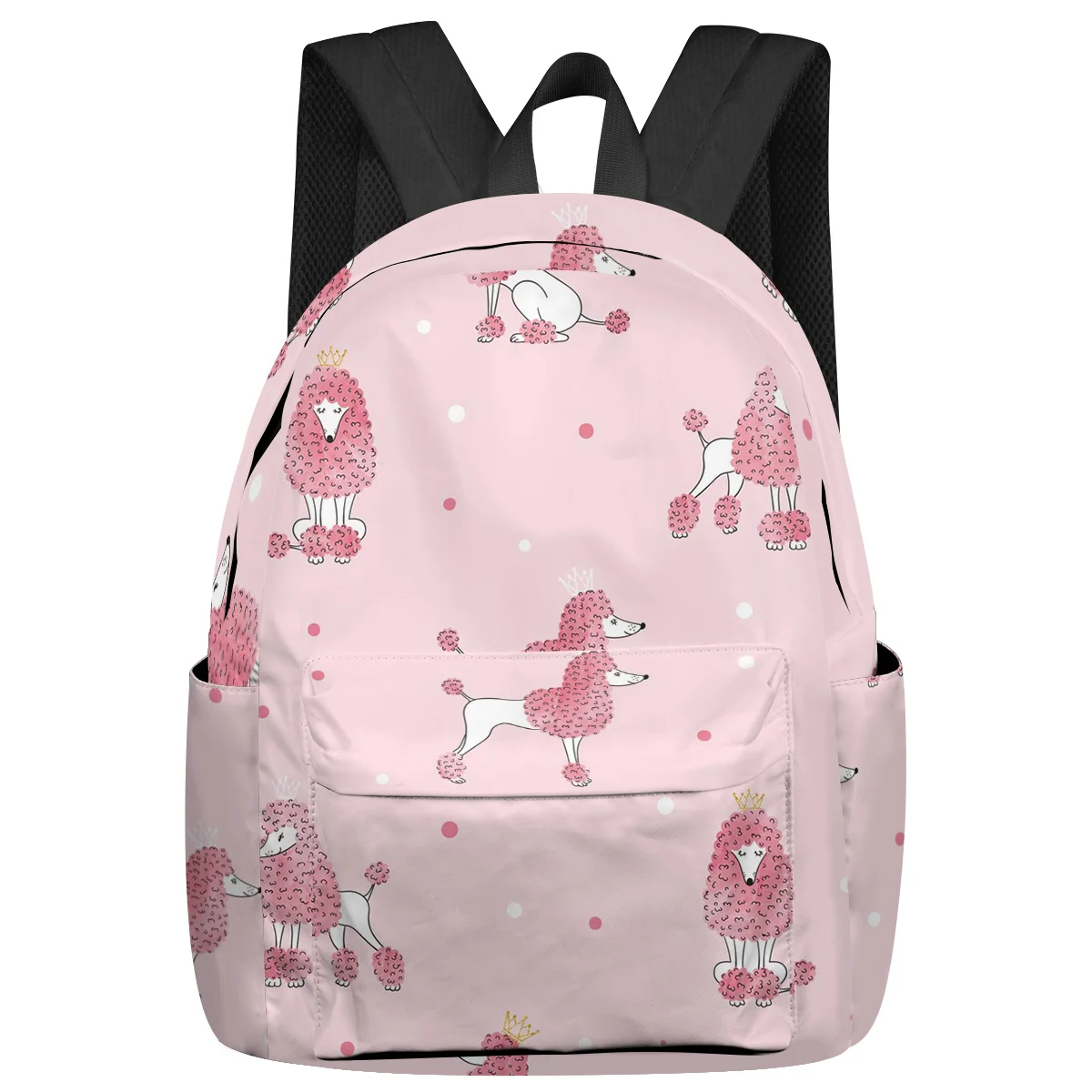 

Poodle Polka Dot Cartoon Pink Large Capacity Backpack Men Laptop Bags High School Teen College Girl Student Mochila