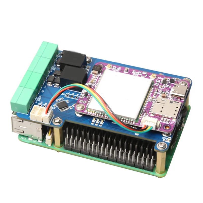 C9-MPUUART Pcie إلى USB UART HAT + بالوعة الحرارة + حافظة لـ Raspberry Pi 5 RS485 ISO RS232 USB2.0 4G LTE وحدة متينة وسهلة الاستخدام