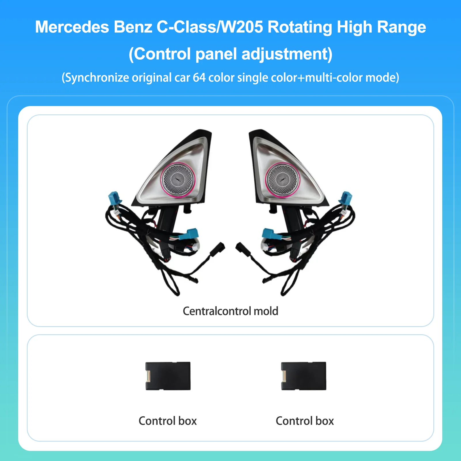 Past Voor Mercedes W167 W177 W205 W206 W213 W214 W222 W223 X253 X254 GLE GLS GLC EEN C E S OEM Gegoten 4D Roterende Tweeter Ambient L
