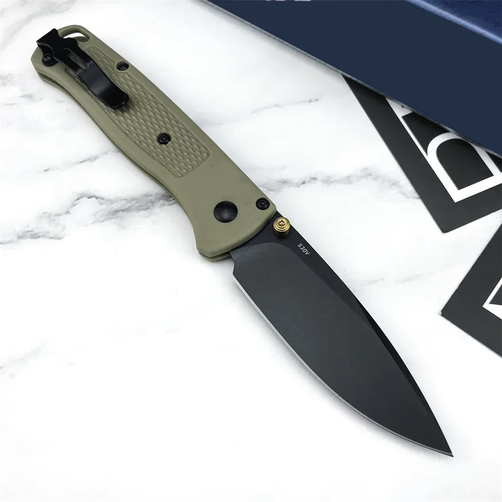 BM 535 Camping Folding Knife 440C Steel Blade Nylon Fiberglass Handle Survival Portable Pocket Knife EDC Tools with Pocket Clip