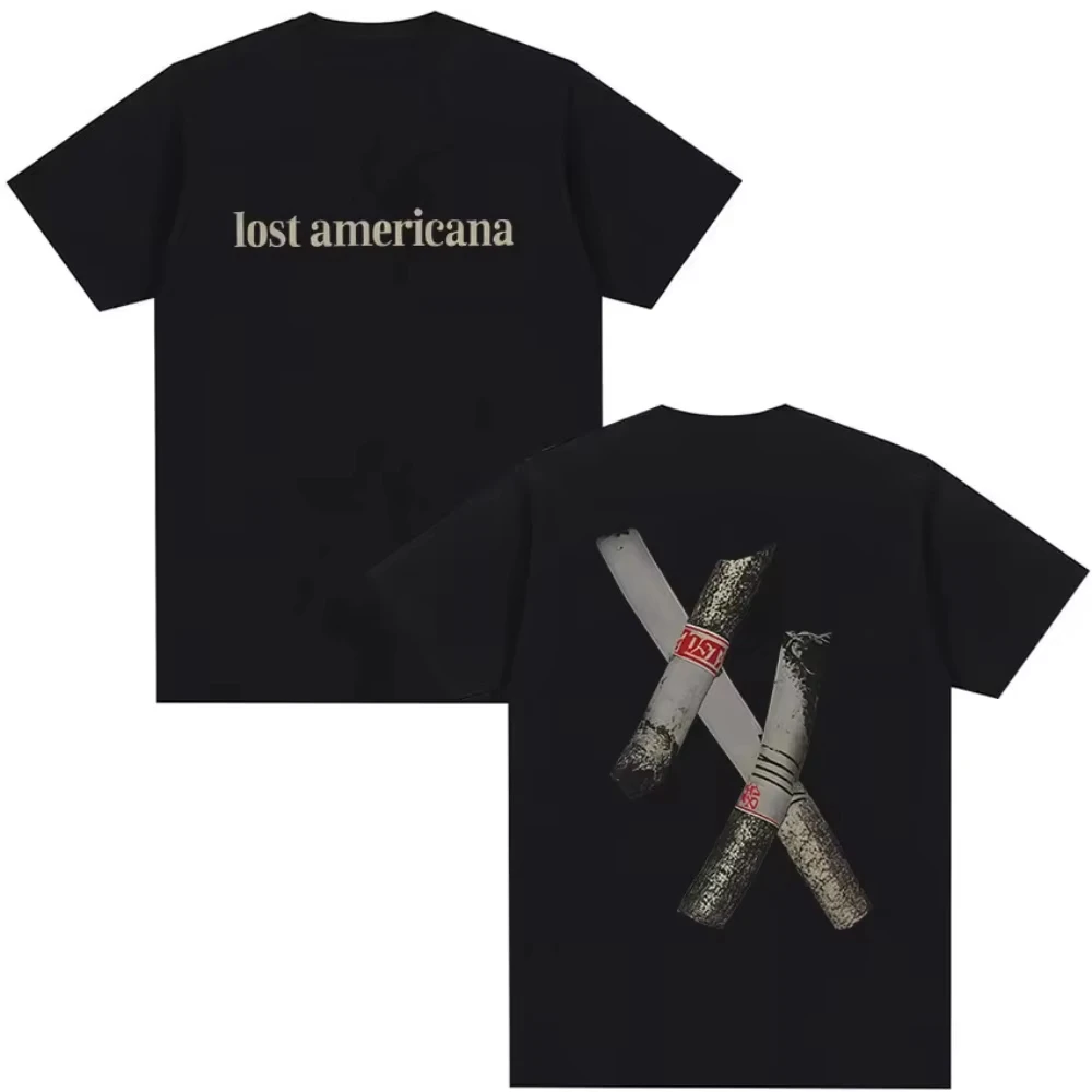 Rapper Machine Gun Kelly MGK Lost Americana Tour T-Shirts Hip Hop Fashion Suitable for Both Men and Women