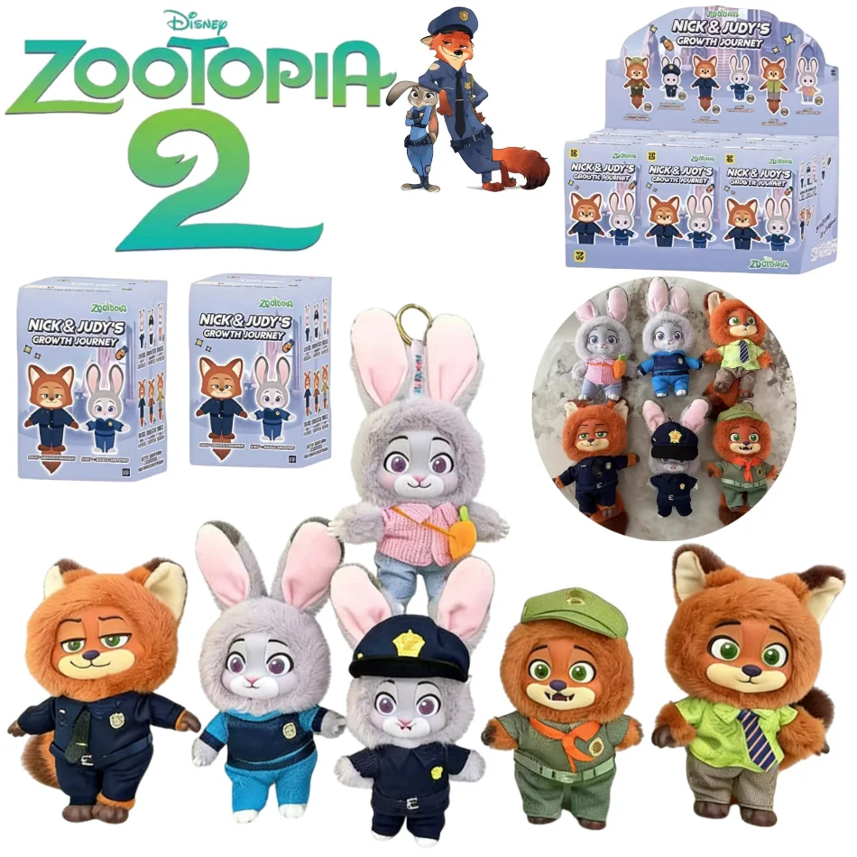 

Disney Zootopia 2, слепая коробка, серия «Ник Джуди Growth Journey», плюшевая слепая коробка, милая мультяшная модель, орнамент, сюрприз, Mysterybox, подарок