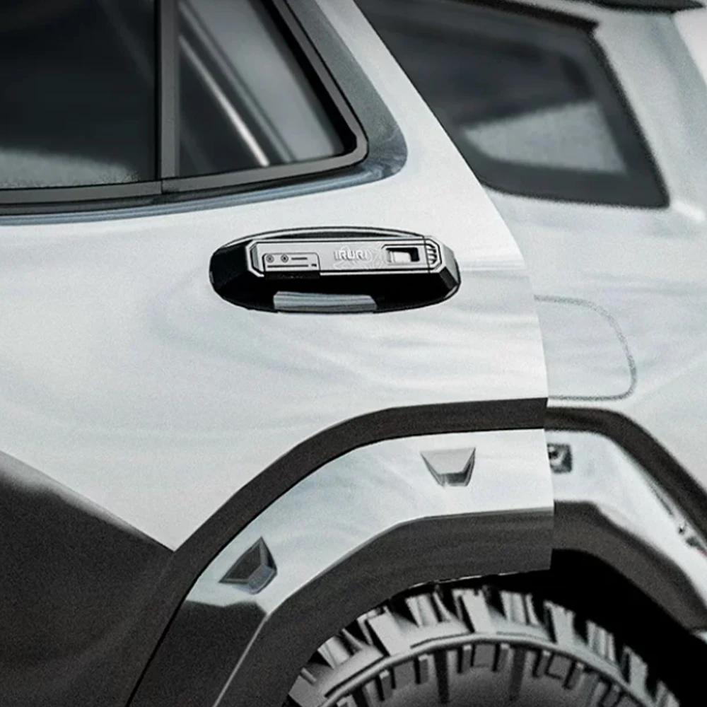 Aluminum Door Handle Cover for GWM Tank 300 2019-2025, Mecha Style Anti-Slip Black Shell 3M Adhesive, TK1045