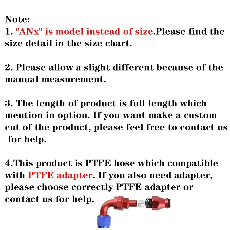 2M/3M/5M AN4 AN6 AN8 AN10 Universal E85 Fuel Hose Oil Gas Cooler Line Pipe Tube Inside PTFE Nylon Stainless Steel Braided view 5