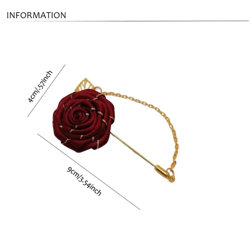 Suit Wedding Pin Colorful Cufflink Accessories Brooch Men Corsage Leaf Lapel Decoration Rose Collar Needle Cloth Floral Badge