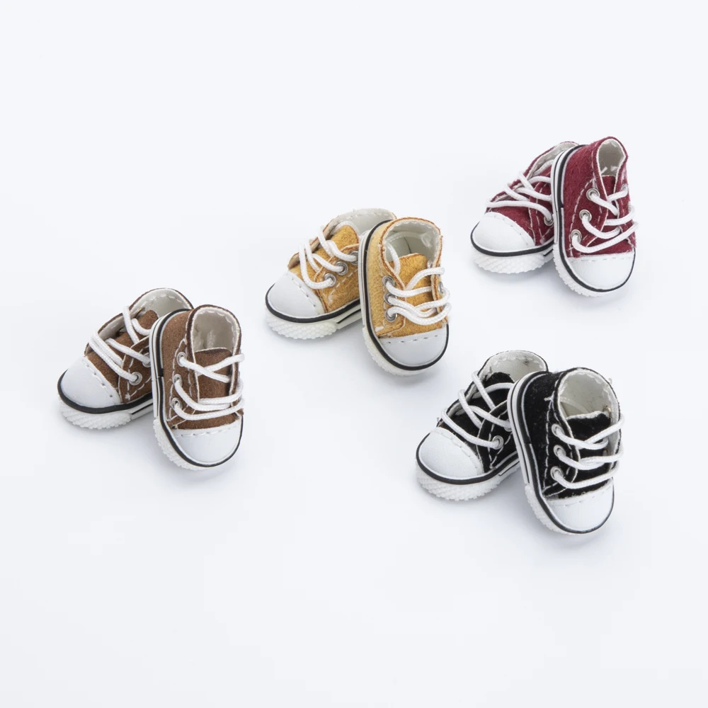 Ob11 Doll Canvas Shoes With Shoelaces Doll Flat Casual Solid Color Shoes For P9 P10 Ob11, Obitsu 11, Molly, Gsc, 1/12 Bjd Doll