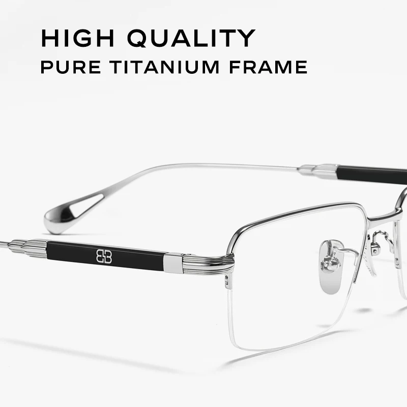 CAPONI Vintage Men's Glasses Frame Pure Titanium Acetate Anti Blue Light Luxury Eye Glasses Brand Designer Spectacles JF7566