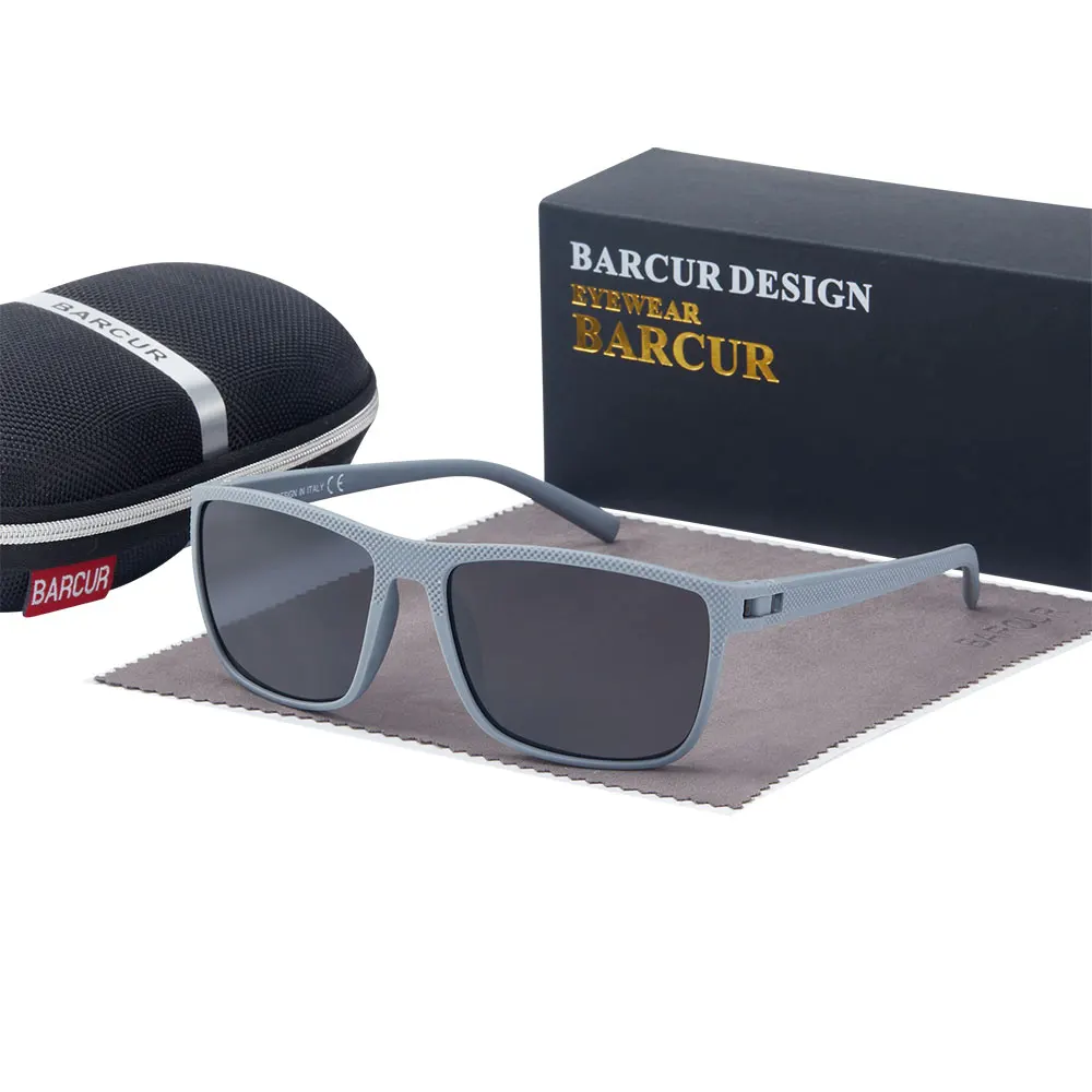 BARCUR Leichte und bequeme Herren-Sonnenbrille im lässigen Stil, modische Dekoration, quadratischer Rahmen, Straßenfotografie – Detail 10