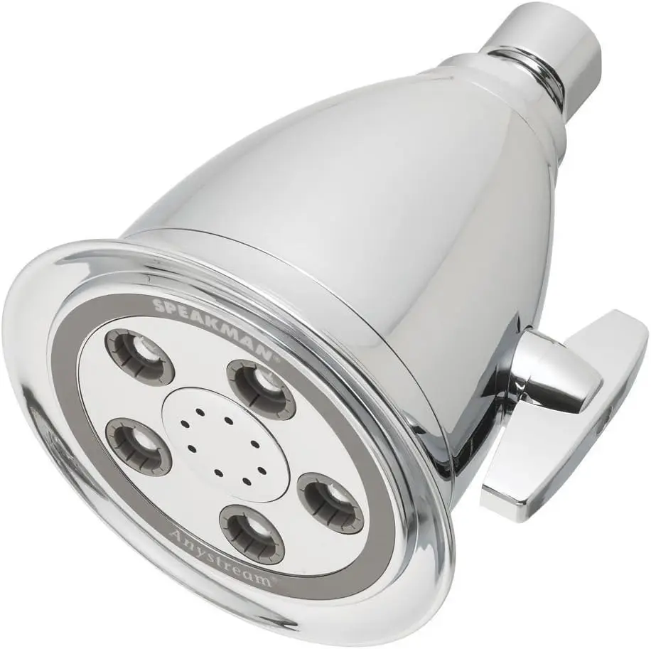 

High-Pressure Shower Head with Adjustable Spray, Chrome Finish for Enhanced Bathroom Experience