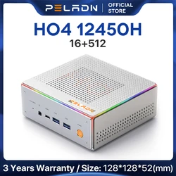 Peladn Desktop Mini PC HO4  Core i5-12450H(up to 4.4GHz), 16GB DDR4 512G SSD,USB4.0 WiFi 6, Bluetooth 5.2,Dual 4K 60Hz Displa