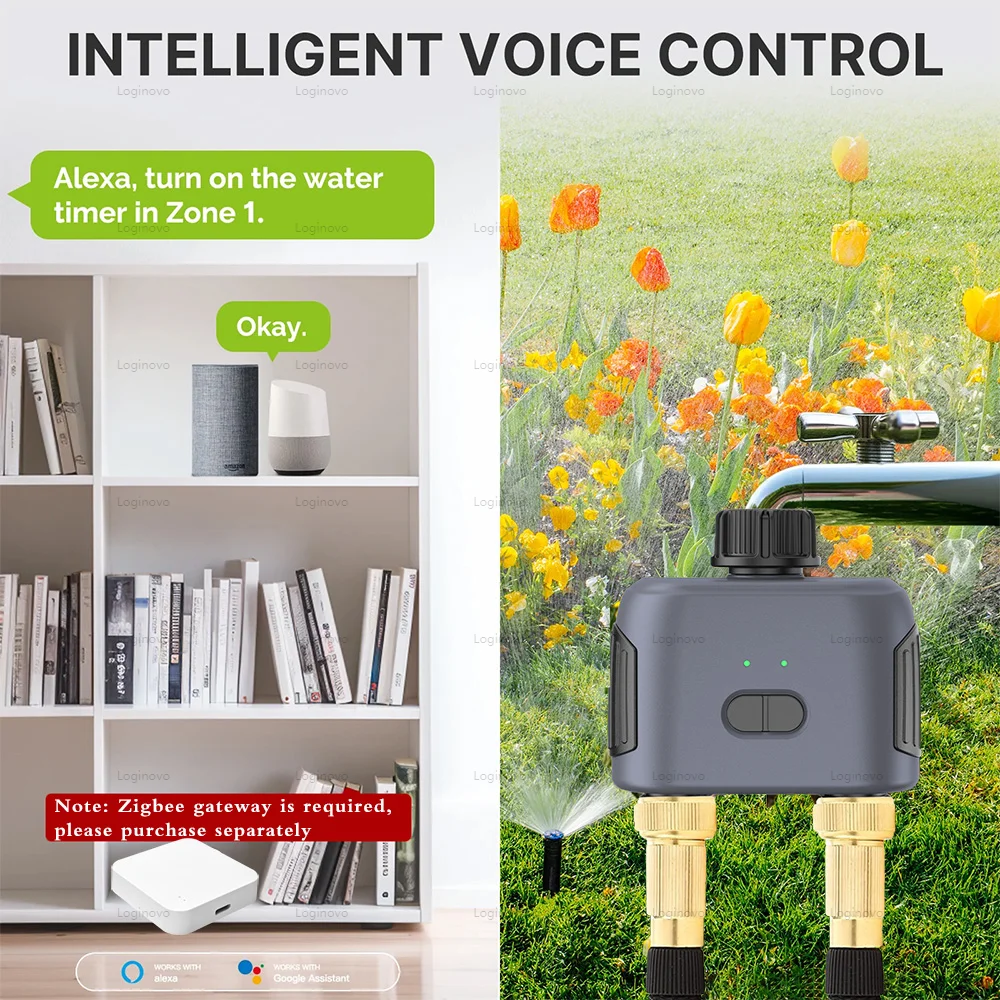Tuya Smart Zigbe Automatische watertimer Tuinirrigatie Watering Sprinkler Programmeur Waarde Ondersteuning Alexa Google Smart Life