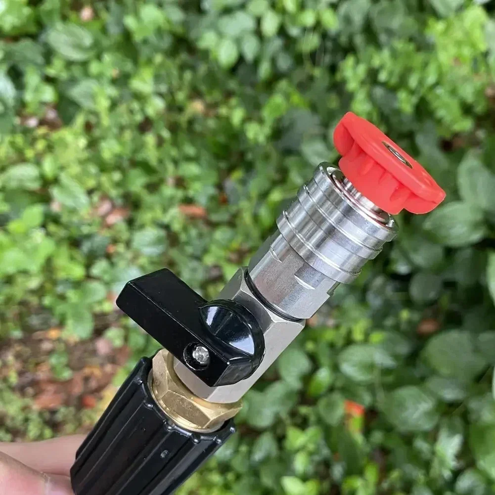 M22 14MM Adapter With Quick Coupling Ball Valve - 4500 PSI Pressure Washer 1/4 Female Nozzle /Brass Nozzle With 5 Colors Tools