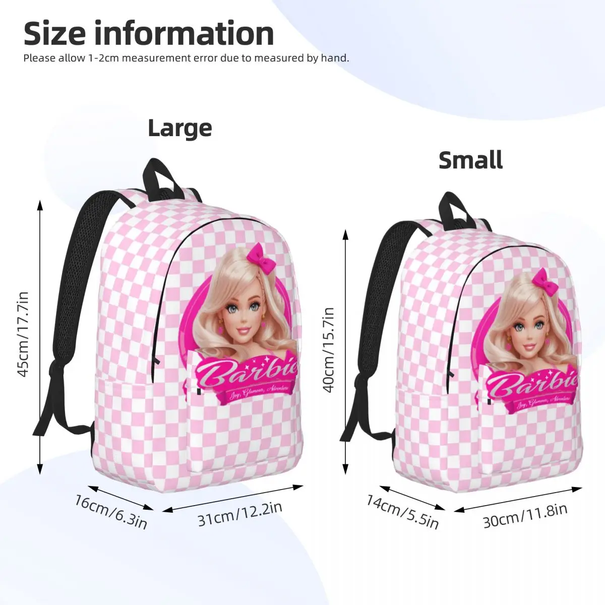 Custom Cartoon Barbie Girl Laptop Backpack Men Women Basic Bookbag for School College Student Bags