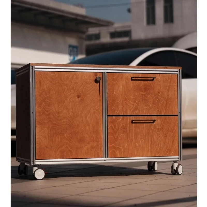 

Birch ocean plate aluminum profile dining side cabinet tea cabinet simple modern hotel mobile cabinet locker