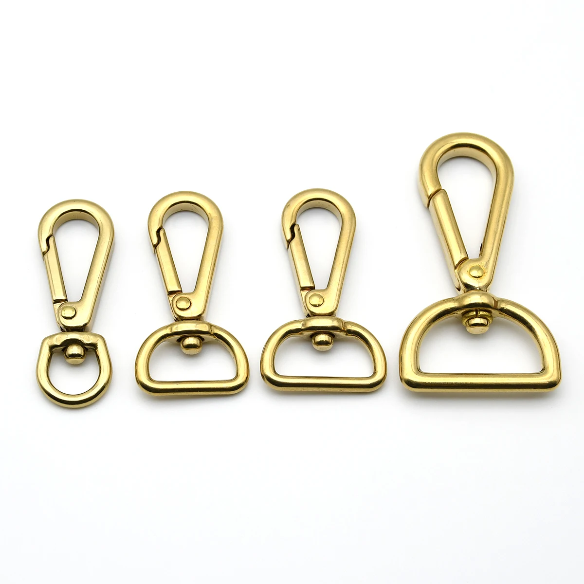 Brass Carabiner Snap Hook Trigger Clip Swivel Eye Buckle Leathercraft Bag Parts Keychain Dog Collar Lobster Clasp