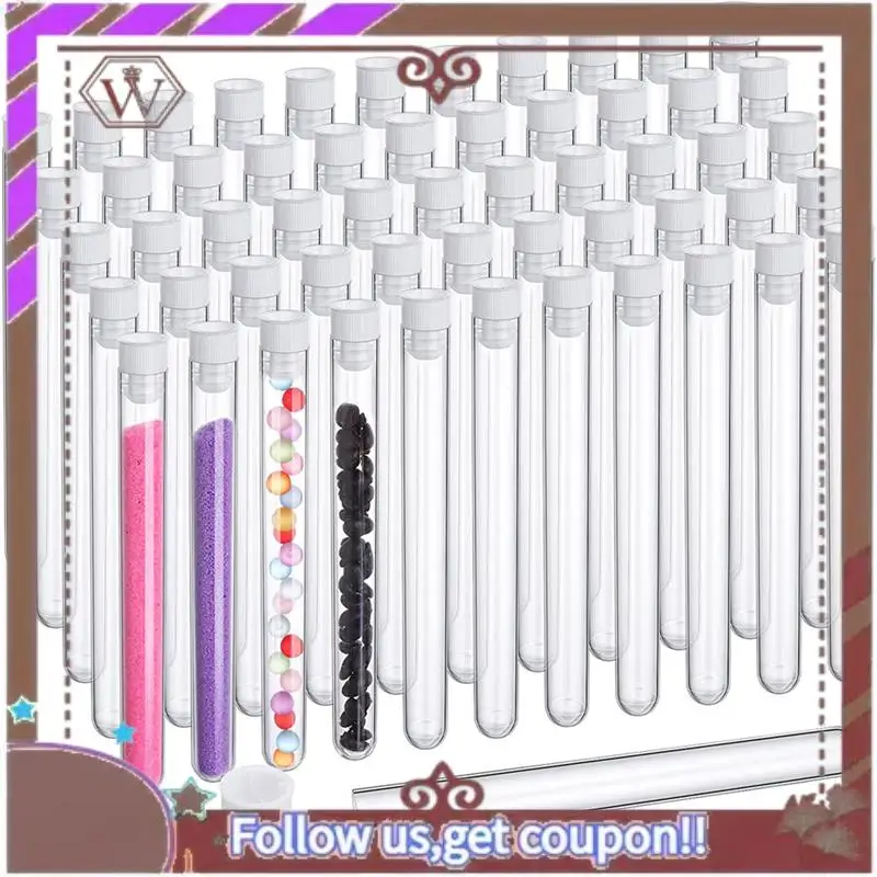 أحدث 200 قطعة أنابيب اختبار واضحة مع أغطية 25 مللي أنبوب بلاستيكي 16X150 مللي قوارير بلاستيكية للتجارب العلمية لوازم الحفلات