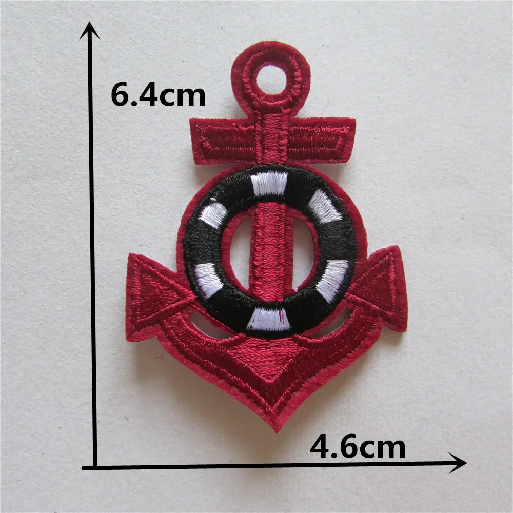 New arrive Embroidered Boat Anchor Patch Cap Clothes Stickers Bag Iron Applique Stripes Apparel Sewing DIY Clothing Accessories