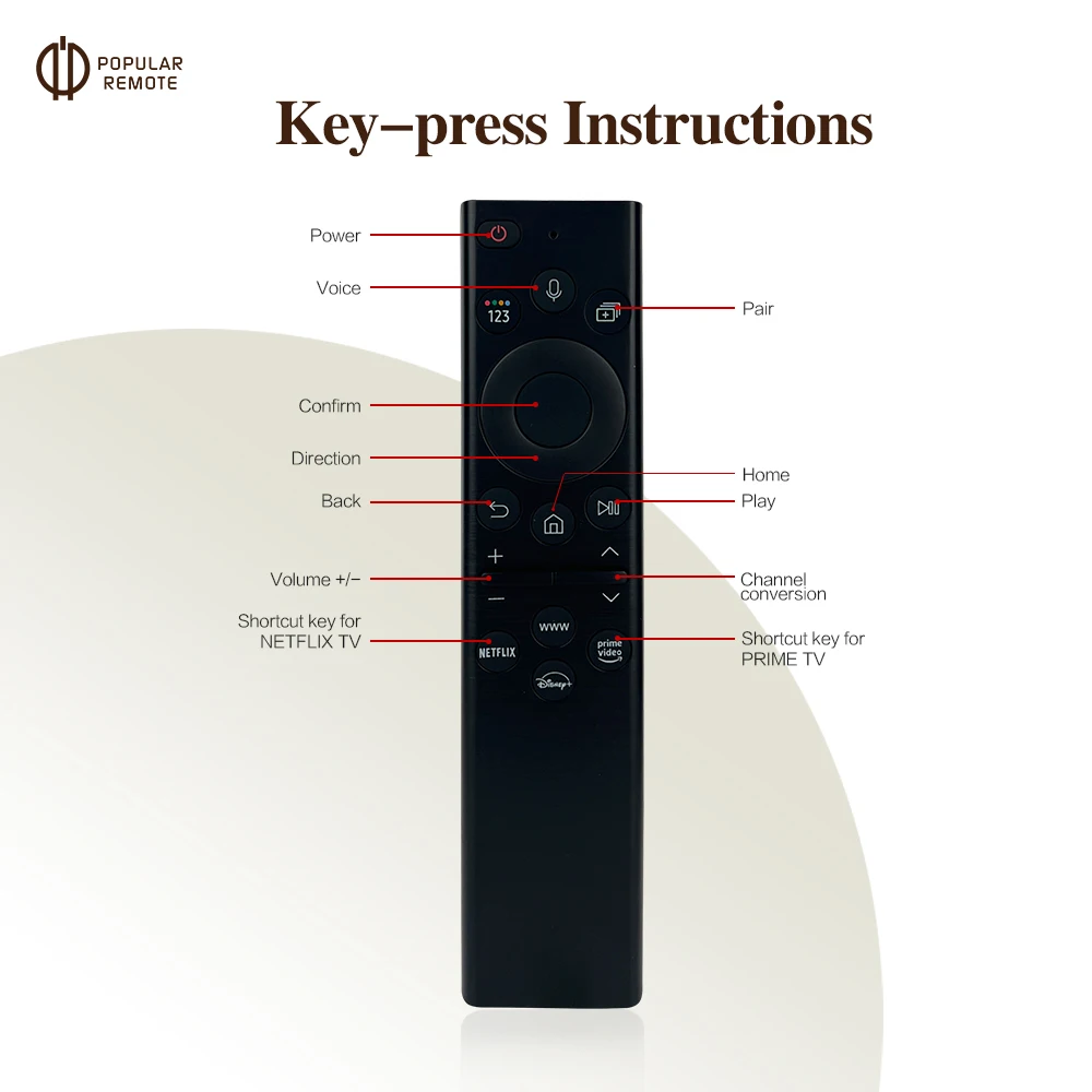 BN59-01385D Voice Remote Replacement Control for Samsung Smart TVs Compatible with Neo QLED Frame Crystal UHD Series NO Solar