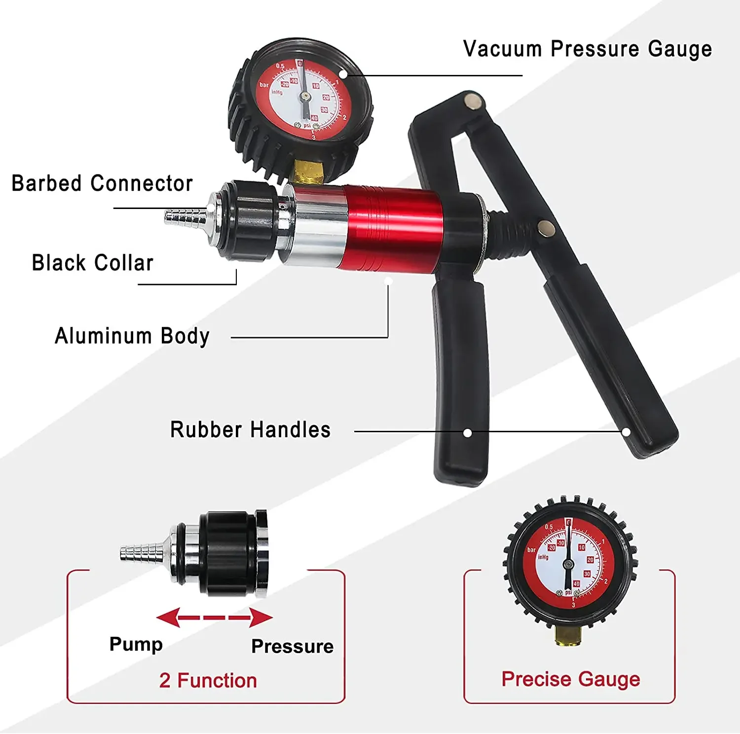 Auto Handheld Vacuum Pressure Pump Tester Brake Clutch Fluid Bleeder Tool Kit for Oil Change Power Steering Fluid Bleeding