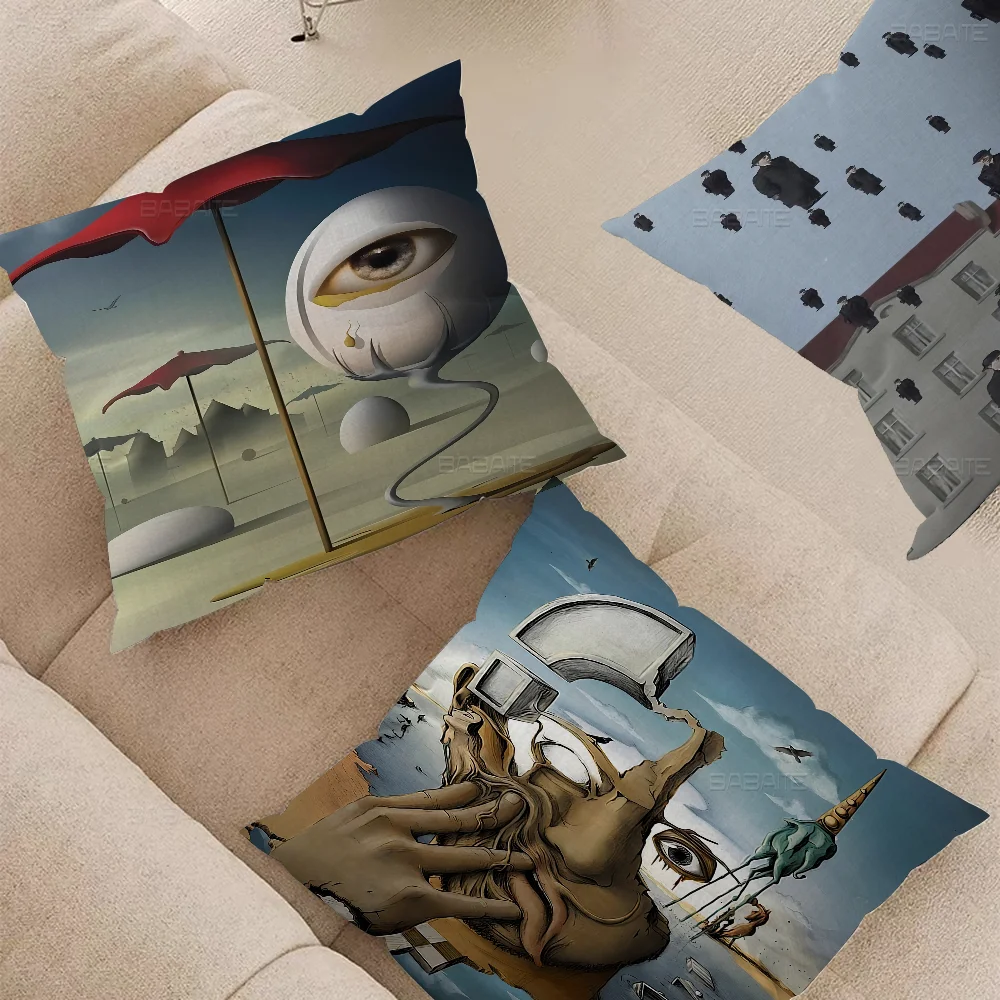 

Surrealism Famous Artwork By Salvador Dali Cushion Cover Pillow Cover Decor Pillowcase Printed Cushion Case For Couch