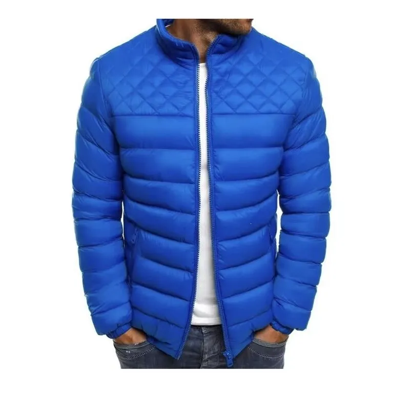 

Men's Quilted Cotton Jacket Diamond Pattern Outdoor Wear Resistant Waist-Cinching Long Style Couples Fashion Spring Season