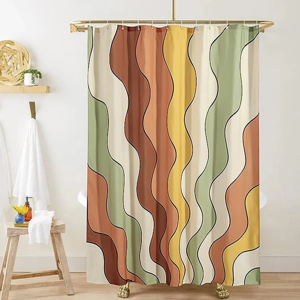 Abstract Bathroom Curtain - Non -through Exquisite Craft Quick-drying Waterproof Shower Curtain 180x180cm