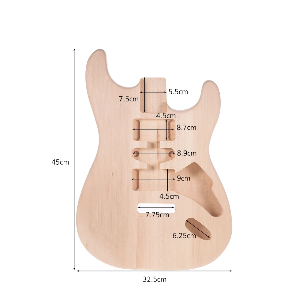 ST01-DT Unfinished Handcrafted Guitar Body Basswood Electric Guitar Body Guitar Barrel Replacement Parts