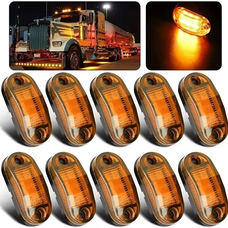 

Poer 20/10PCS 12-24V 6 LED Side for Trailer Truck Rv Camper Boat Bus Caravan Marker Car Lights Front Rear Clearance Indicators L