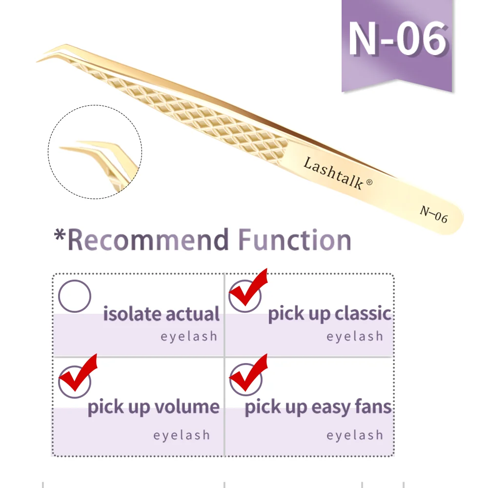 Lashtalk Wimpernverlängerungspinzette, Make-up-Tools aus Nagaraku, Edelstahl, nicht magnetisches Volumen, gefälschte Wimpern, Zubehör, präzise