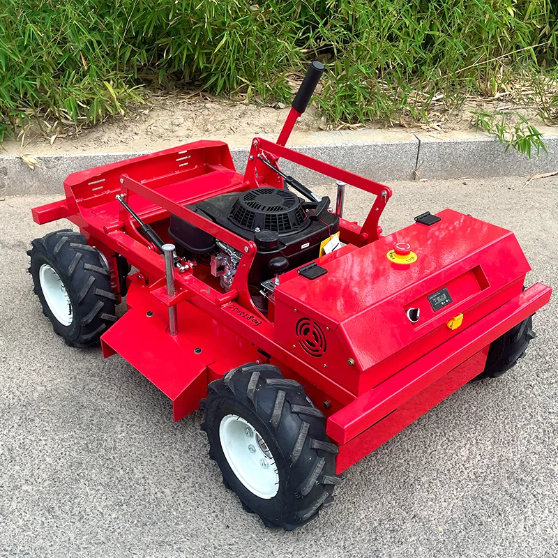 

Customized Grass Cutter zero Turn Ride on Remote Control Crawler Lawn Mower for Sale
