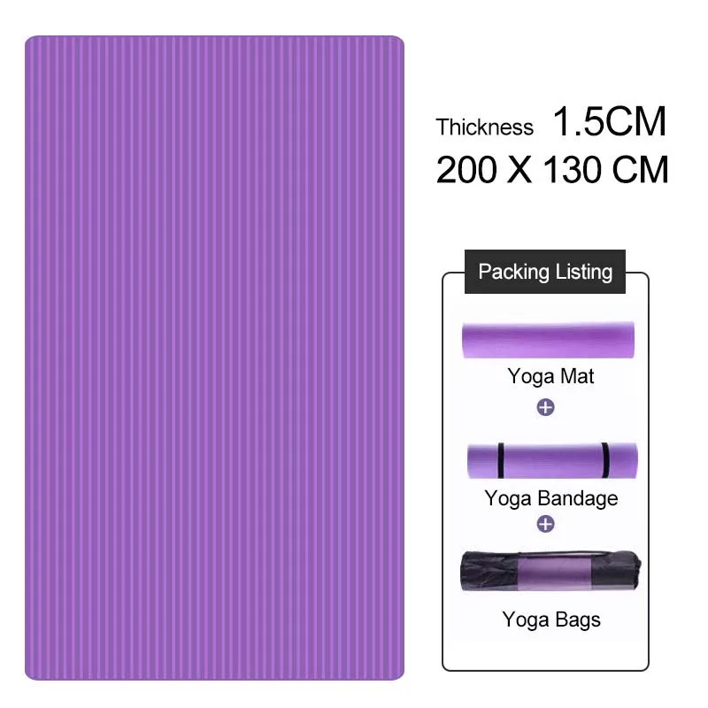 NBR Non-slip Yoga Mat High Density Large Size Fitness Mat Yoga Matt For Exercise, Yoga And Pilates Gymnastics Mat 200X130X2CM