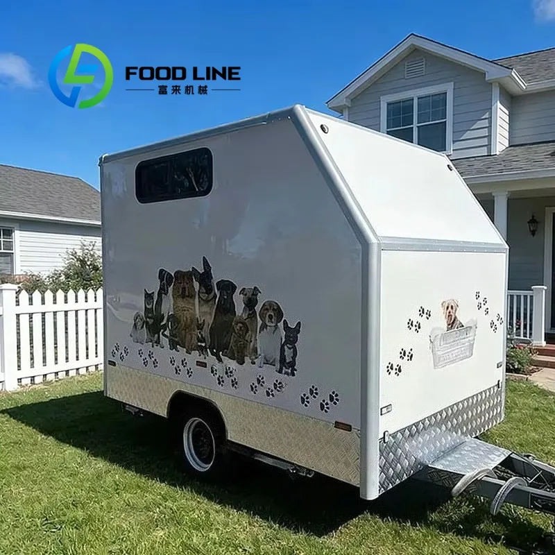 Pet grooming trailer, professional mobile pet salon, towable design, fully equipped, integrated mobile space