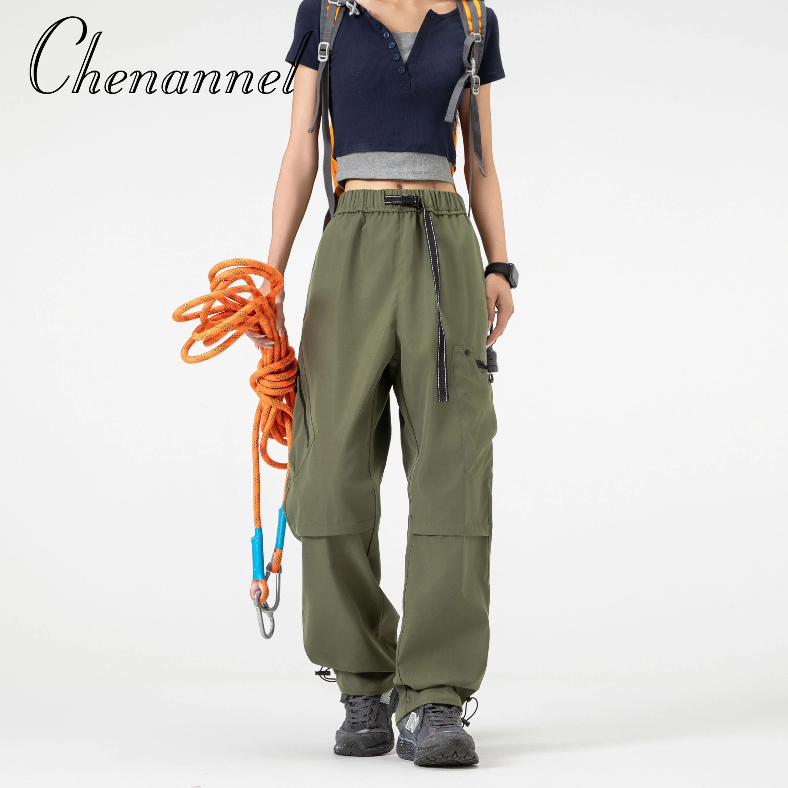 

Japanese Style Loose fit Cargo Pants Unisex New Solid Color Streetwear Simple Trendy Wide-leg Straight leg Versatile Trousers