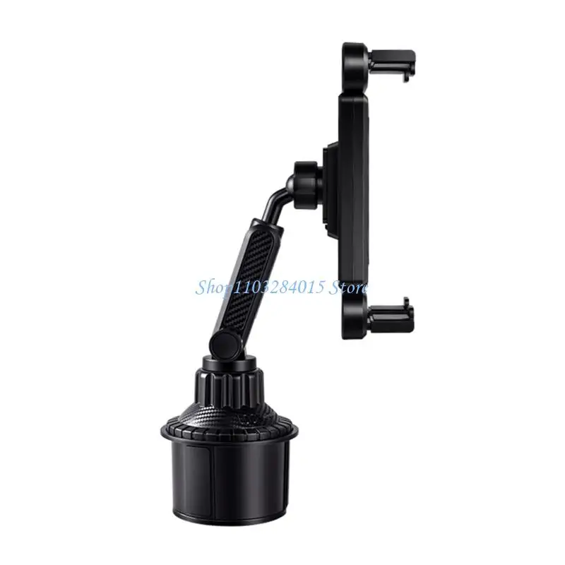 R6FF Secure Vehicle Cup Holder Phone Tablet Mount With Adjustable Arm and Slip Proof