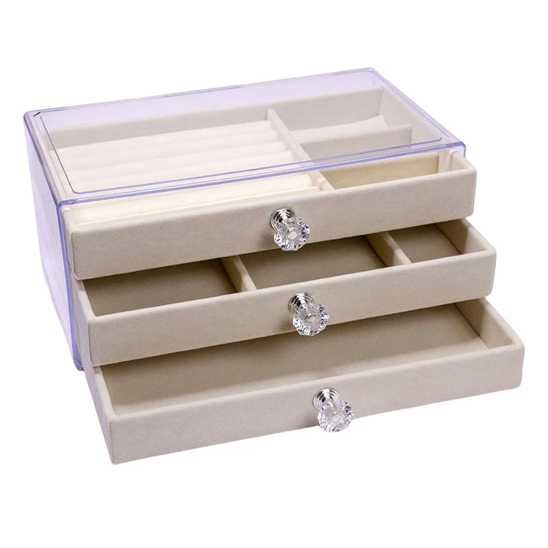 New Earrings Bracelet Jewelry Storage Box Transparent Multi-layer Large Capacity Ring Necklace Home Drawer Jewelry Box