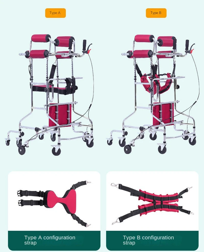 8 Wheels Walker Assist Walking Rehabilitation Device Walkers Anti-backward Rollover Shelf Tool Elderly Stroke Hemiplegia Walker