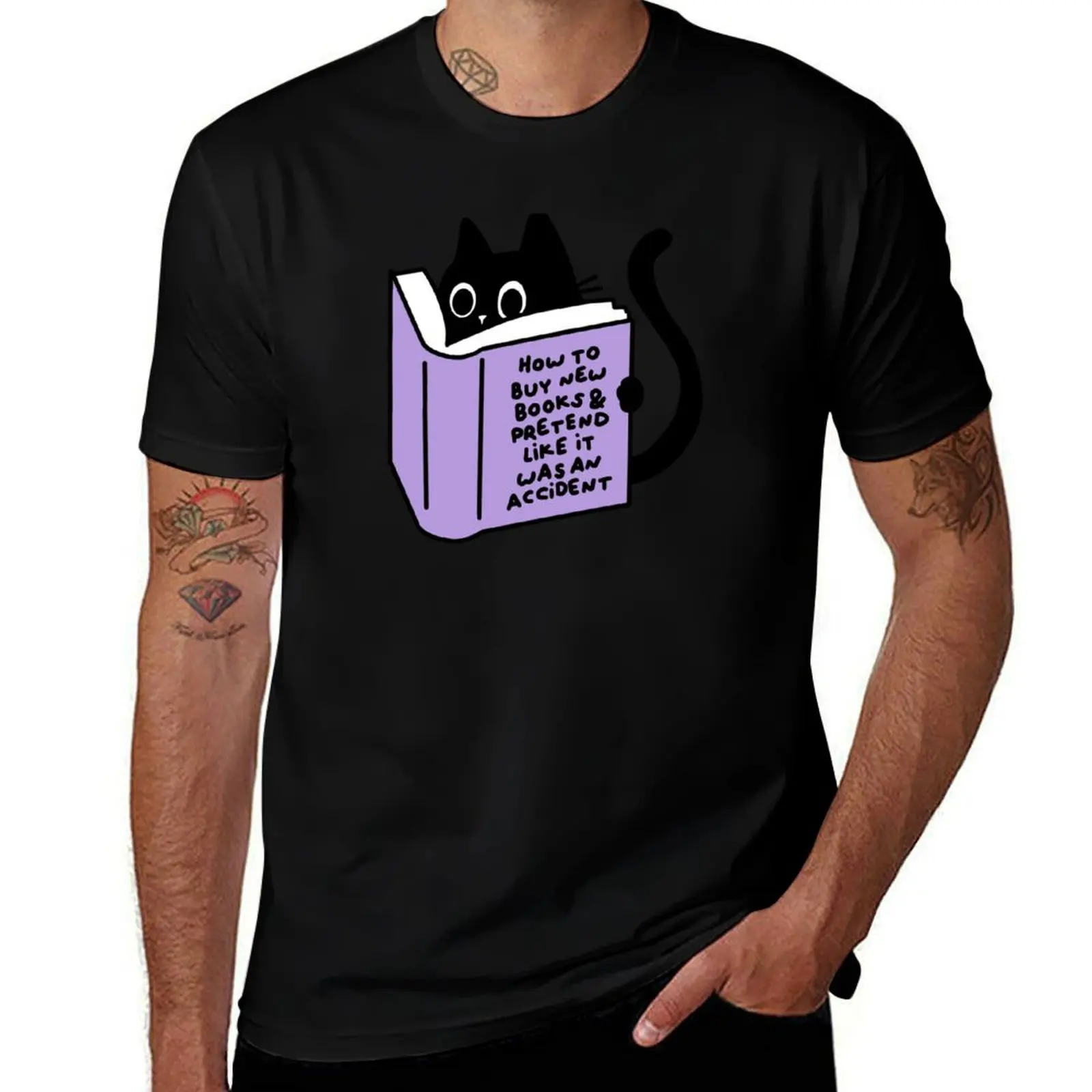 How to buy new books & pretend like it was an accident T-Shirt Basic Solid Color Short Sleeve T-Shirt