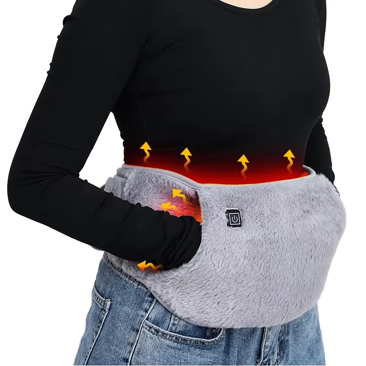 

2-in-1 hand warmer waist heating pad usb velvet period cramp menstrual pain relief back abdominal massage belt